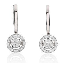 Fashion Dangle Earrings 925 Jóias de Prata com Dancing Diamond